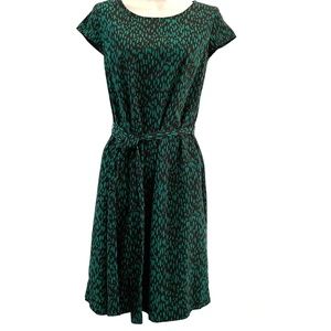 SHADE shift dress/POCKETS and belt XS green black